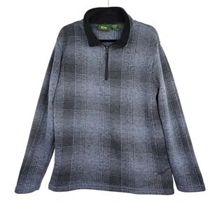 Stillwater Supply‎ Co Men's Plaid 1/4 Zip Fleece Pullover Top Size Large